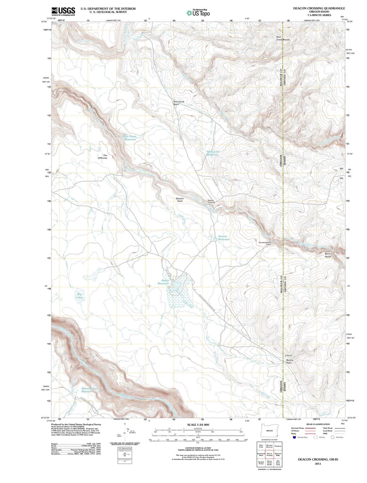2011 Deacon Crossing, OR - Oregon - USGS Topographic Map
