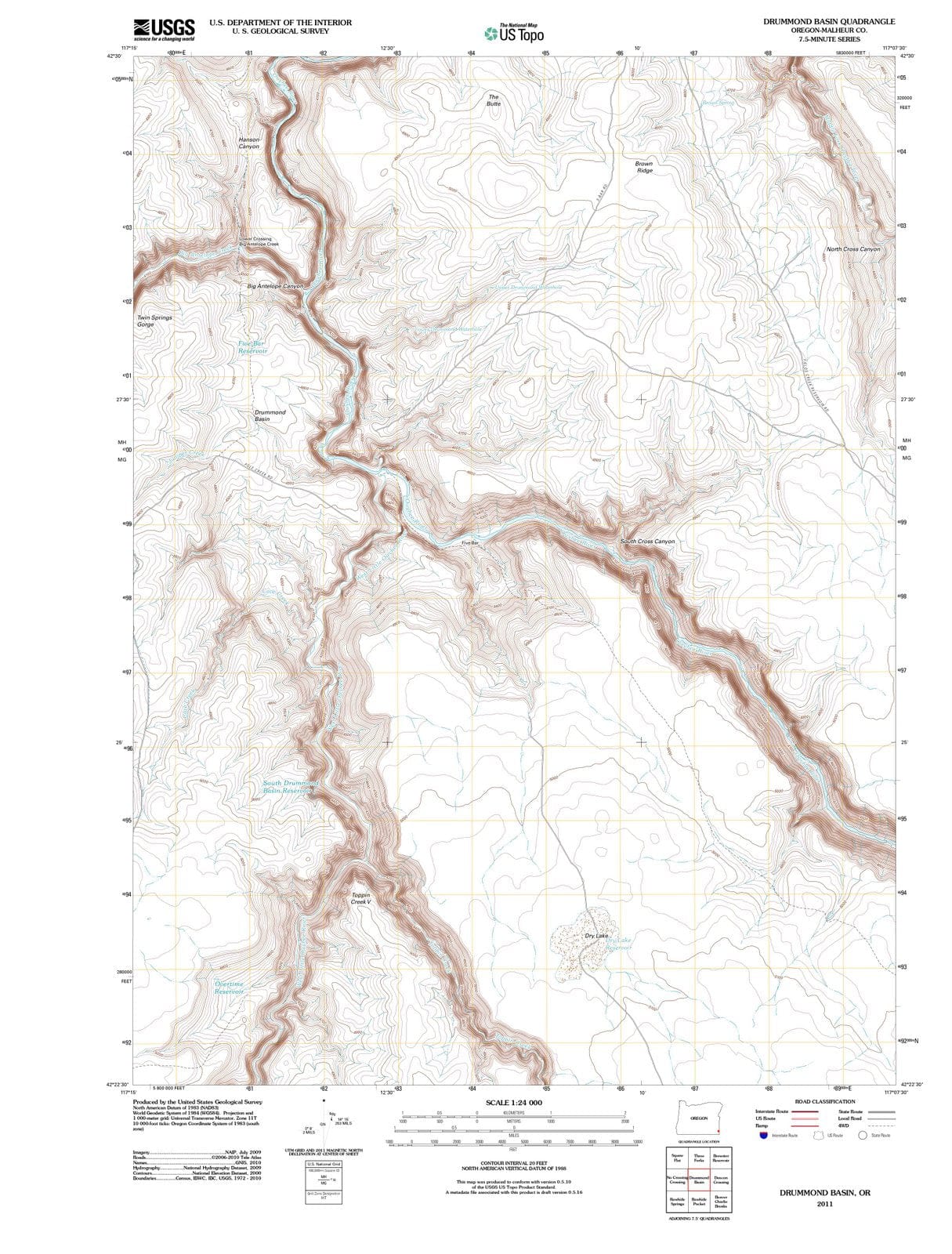 2011 Drummond Basin, OR - Oregon - USGS Topographic Map