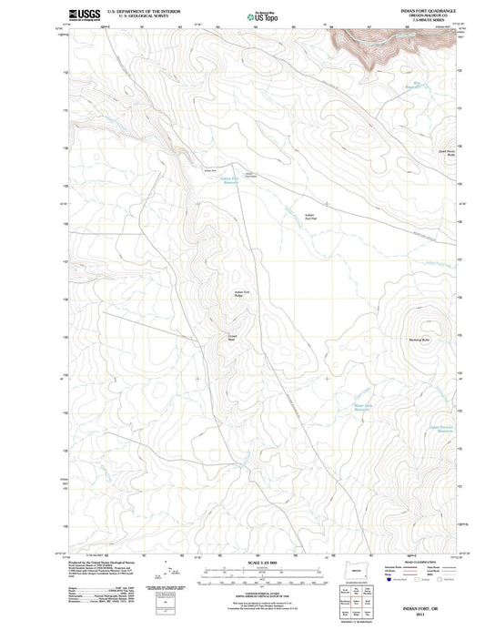 2011 Indian Fort, OR - Oregon - USGS Topographic Map