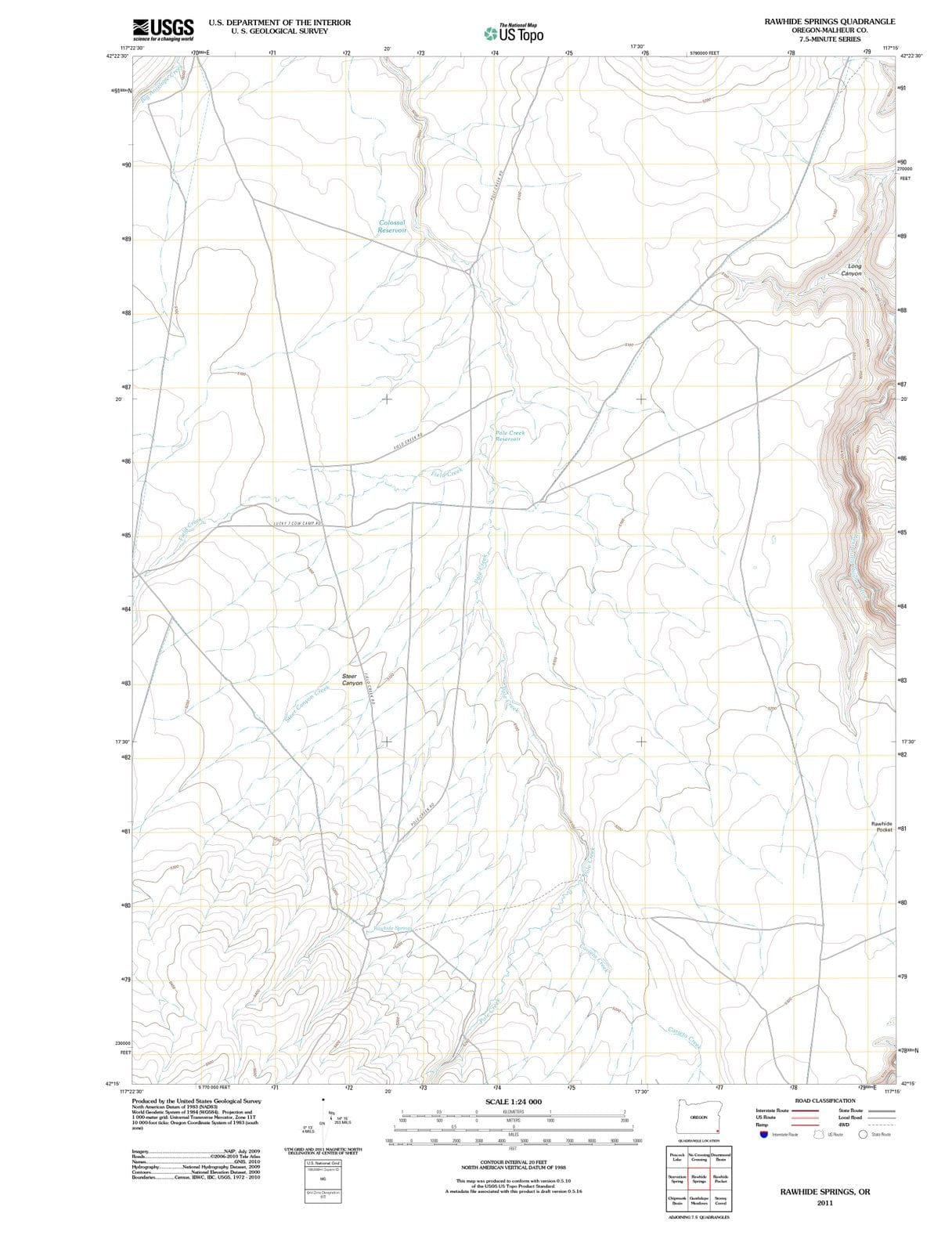 2011 Rawhide Springs, OR - Oregon - USGS Topographic Map