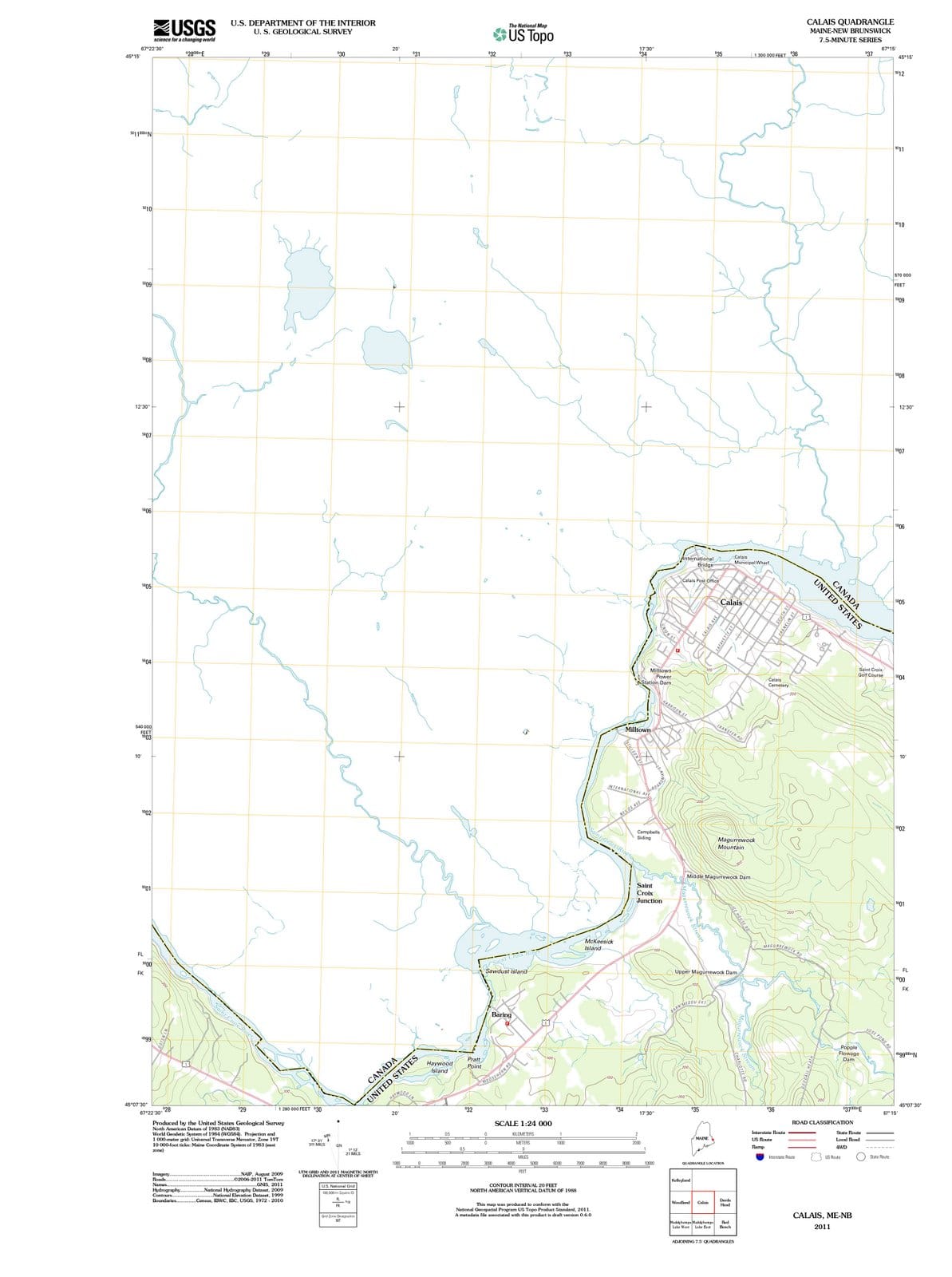 2011 Calais, ME - Maine - USGS Topographic Map