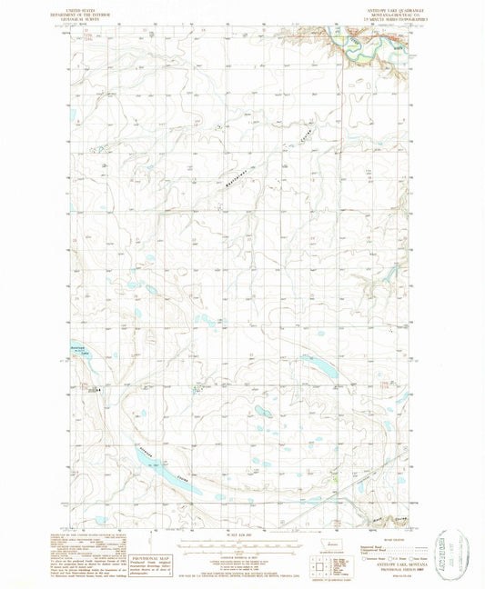 1987 Antelope Lake, MT - Montana - USGS Topographic Map