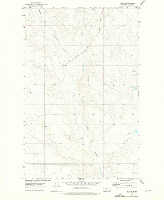 1973 Baylor, MT - Montana - USGS Topographic Map v3