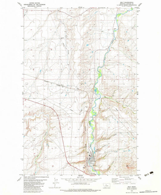 1982 Belt, MT - Montana - USGS Topographic Map v2