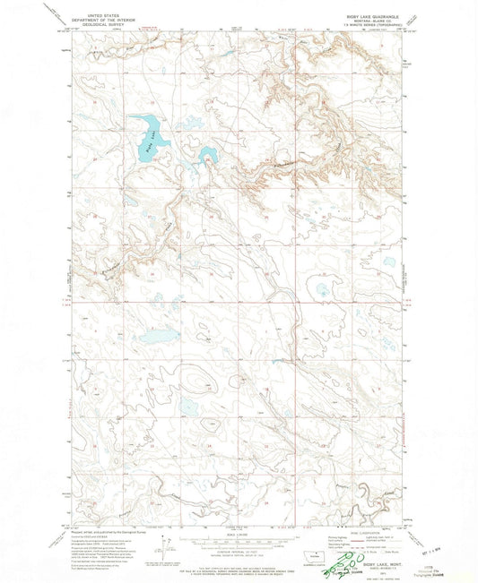 1971 Bigby Lake, MT - Montana - USGS Topographic Map
