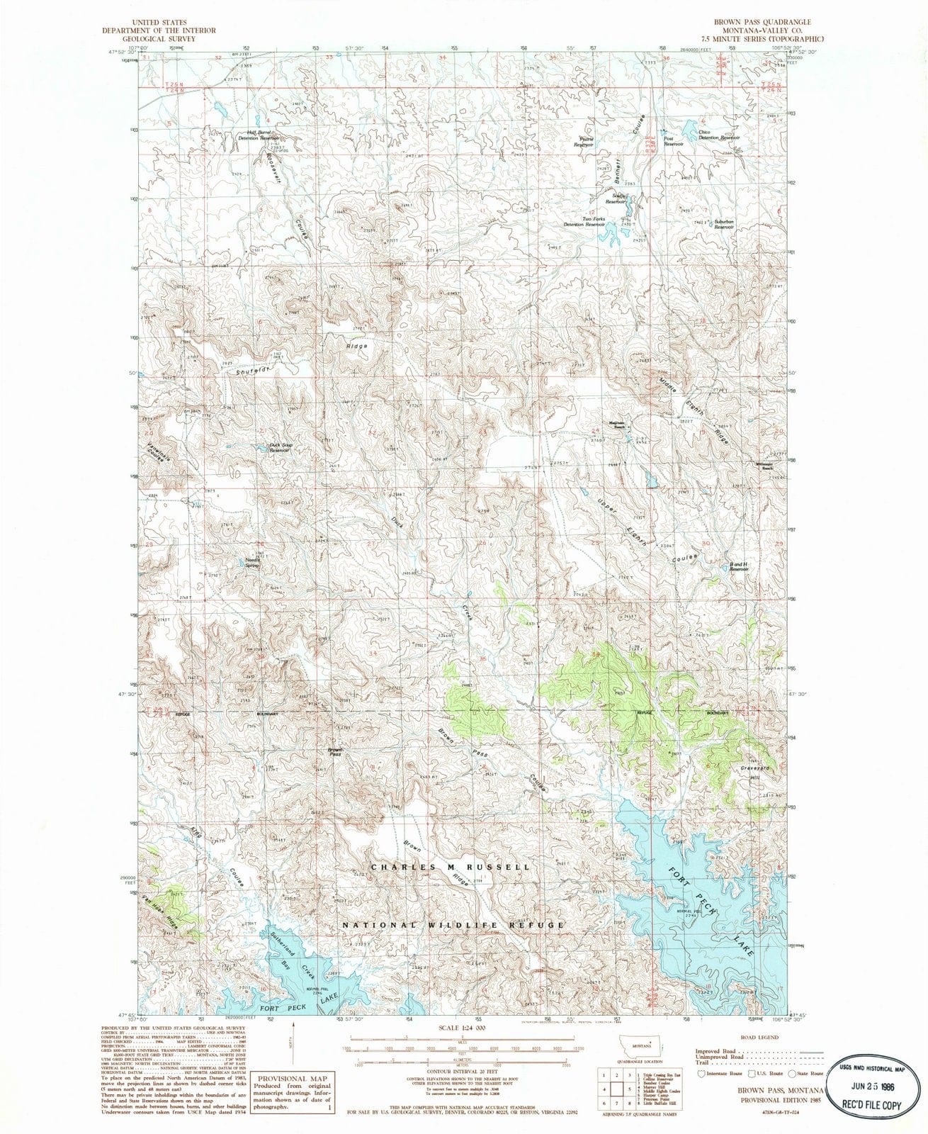 1985 Brown Pass, MT - Montana - USGS Topographic Map
