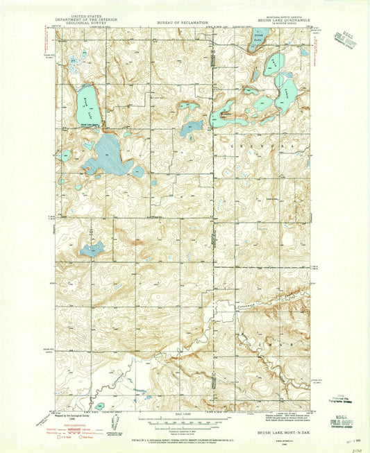 1946 Brush Lake, MT - Montana - USGS Topographic Map