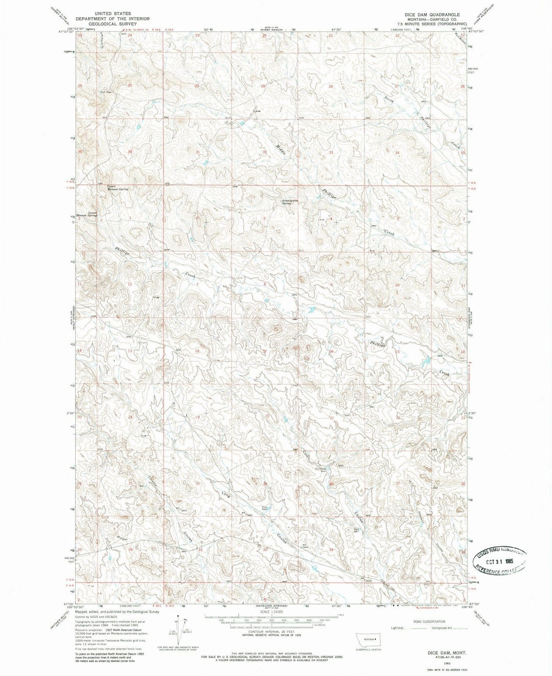 1965 Diceam, MT - Montana - USGS Topographic Map