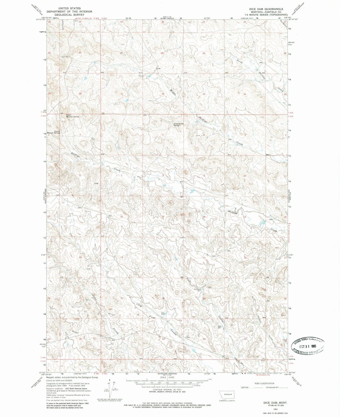 1965 Diceam, MT - Montana - USGS Topographic Map