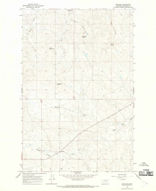 1965 Edwards, MT - Montana - USGS Topographic Map