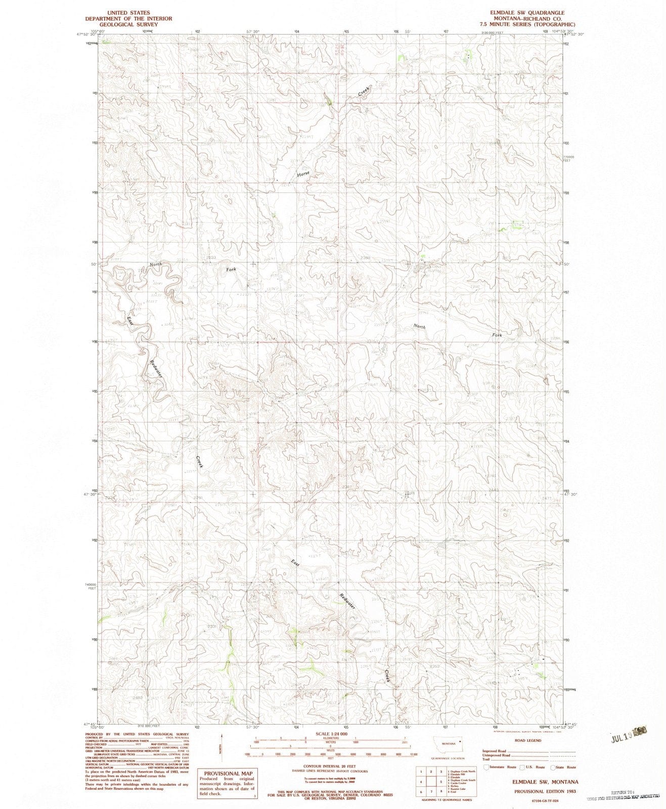 1983 Elmdale, MT - Montana - USGS Topographic Map v2