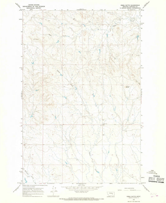 1965 Emma Butte, MT - Montana - USGS Topographic Map