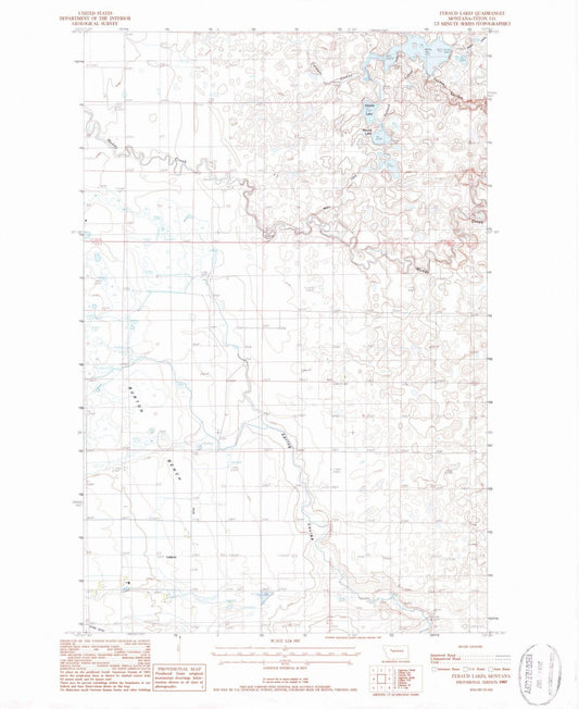 1987 Eyraud Lakes, MT - Montana - USGS Topographic Map