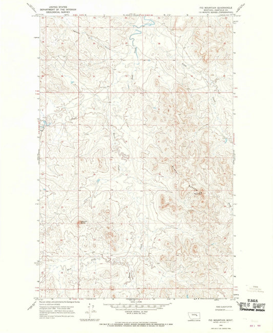 1965 Fig Mountain, MT - Montana - USGS Topographic Map