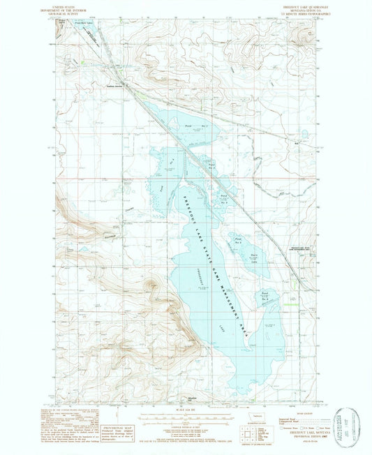 1987 Freezeout Lake, MT - Montana - USGS Topographic Map