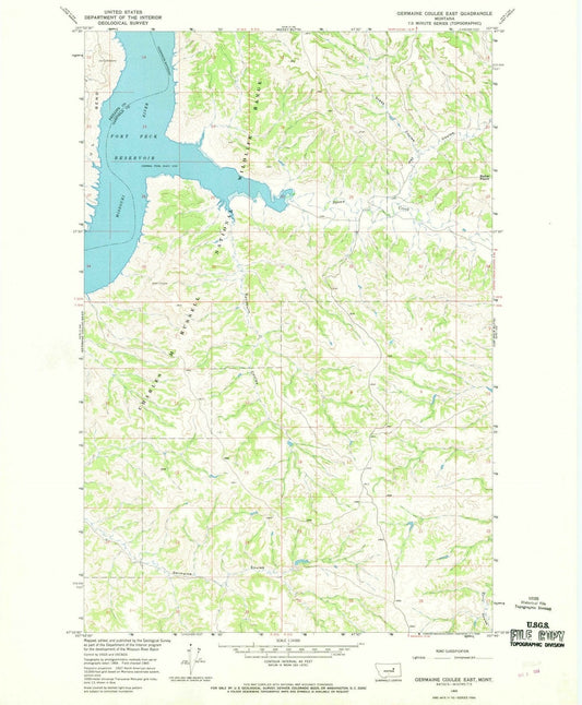 1965 Germaine Coulee East, MT - Montana - USGS Topographic Map