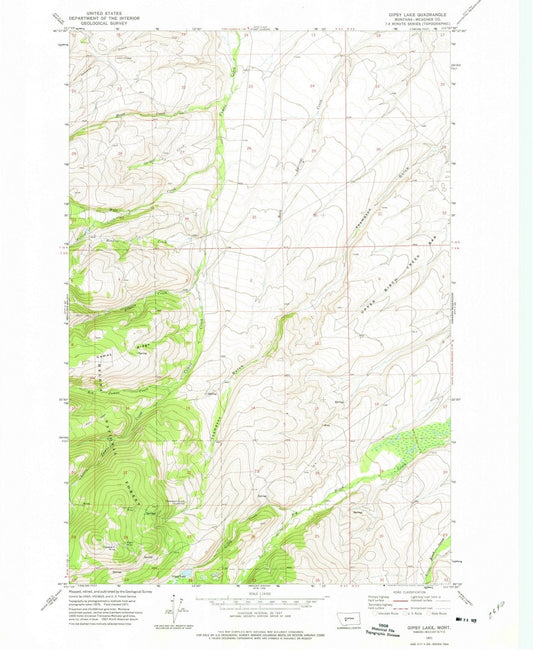 1971 Gipsy Lake, MT - Montana - USGS Topographic Map