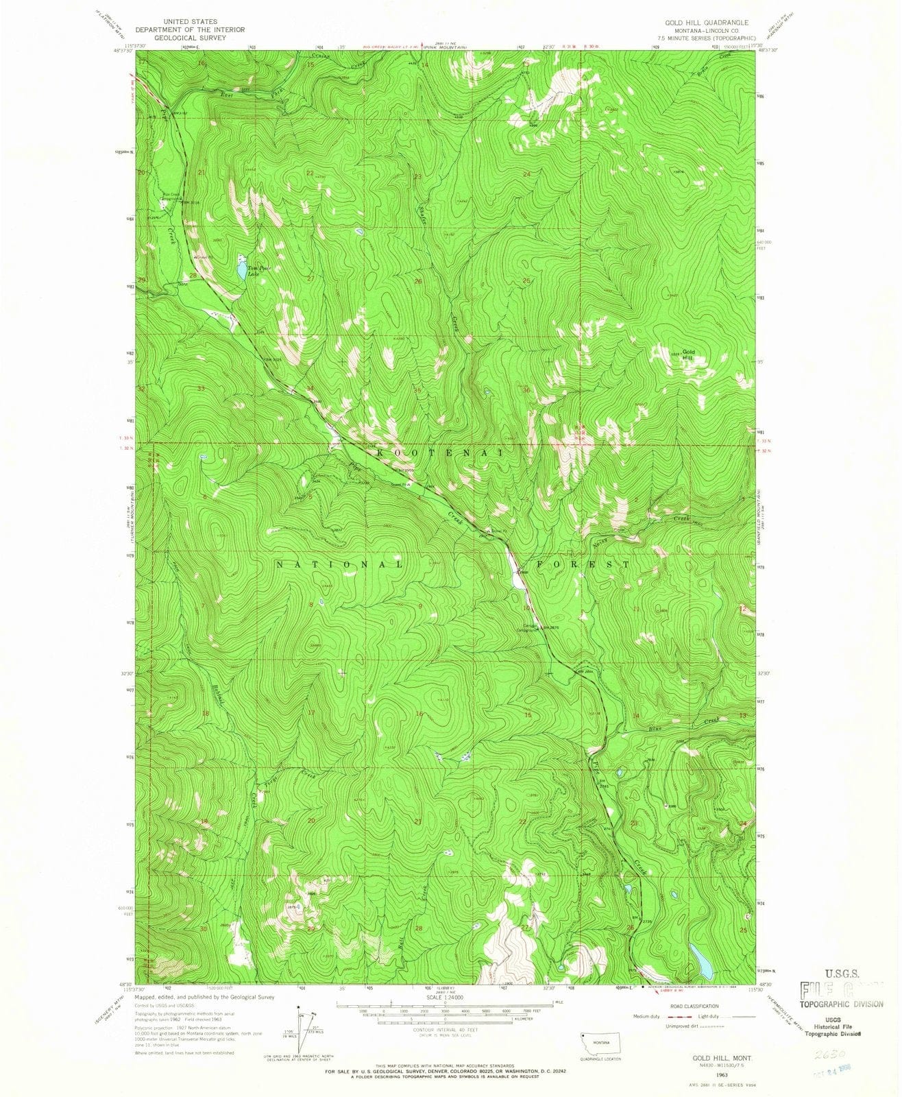 1963 Gold Hill, MT - Montana - USGS Topographic Map