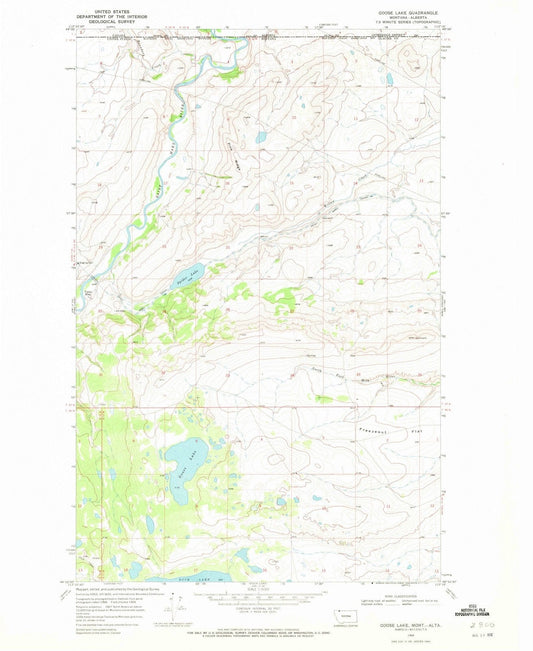 1968 Goose Lake, MT - Montana - USGS Topographic Map