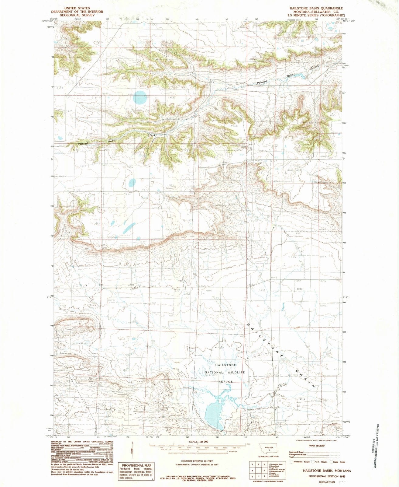 1985 Hailstone Basin, MT - Montana - USGS Topographic Map v2