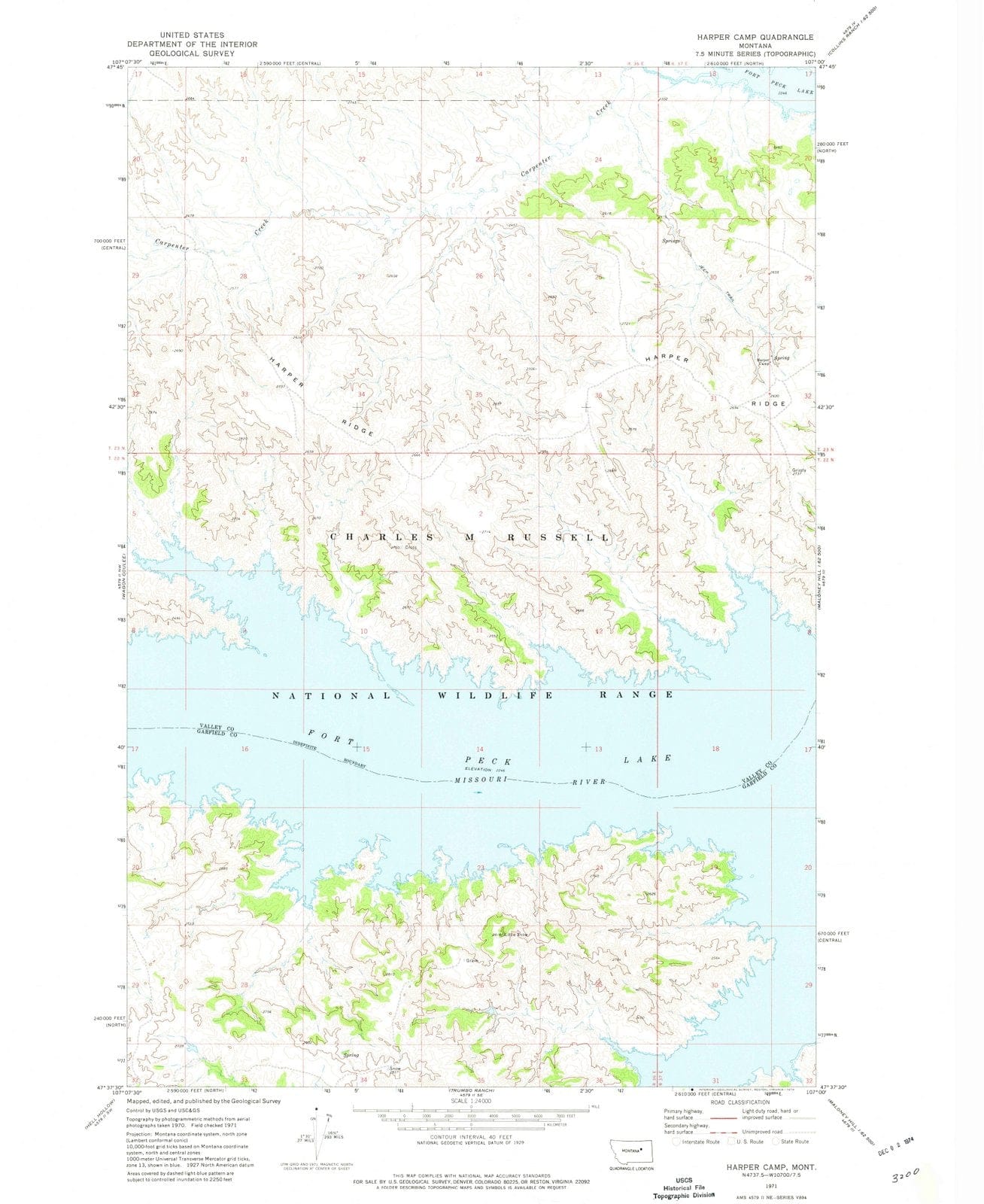 1971 Harper Camp, MT - Montana - USGS Topographic Map
