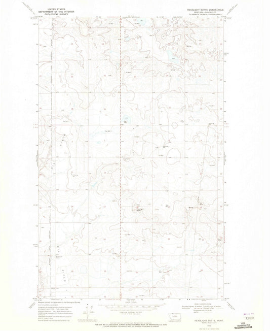 1968 Headlight Butte, MT - Montana - USGS Topographic Map v3