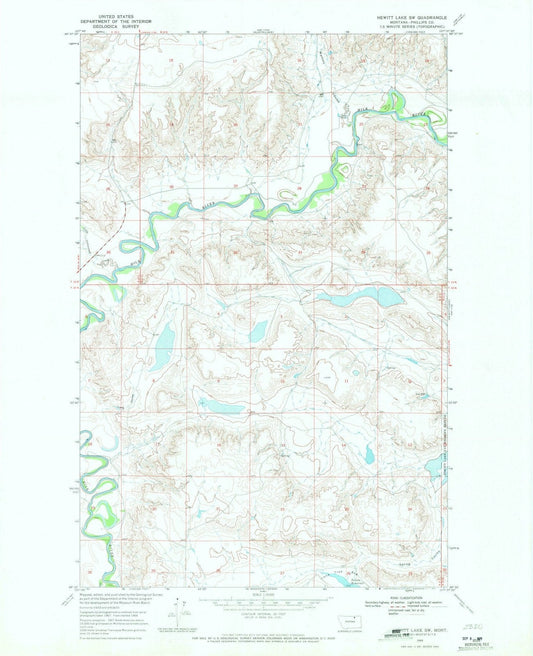 1968 Hewitt Lake, MT - Montana - USGS Topographic Map