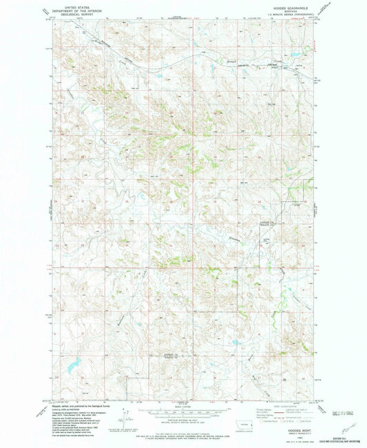 1982 Hodges, MT - Montana - USGS Topographic Map v3