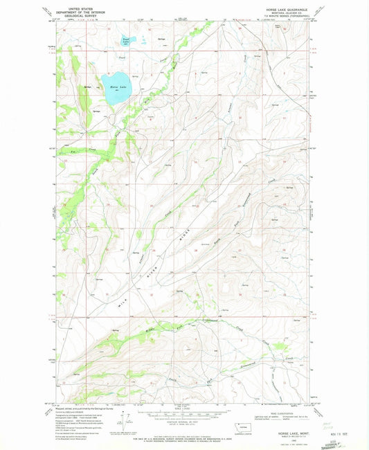 1968 Horse Lake, MT - Montana - USGS Topographic Map