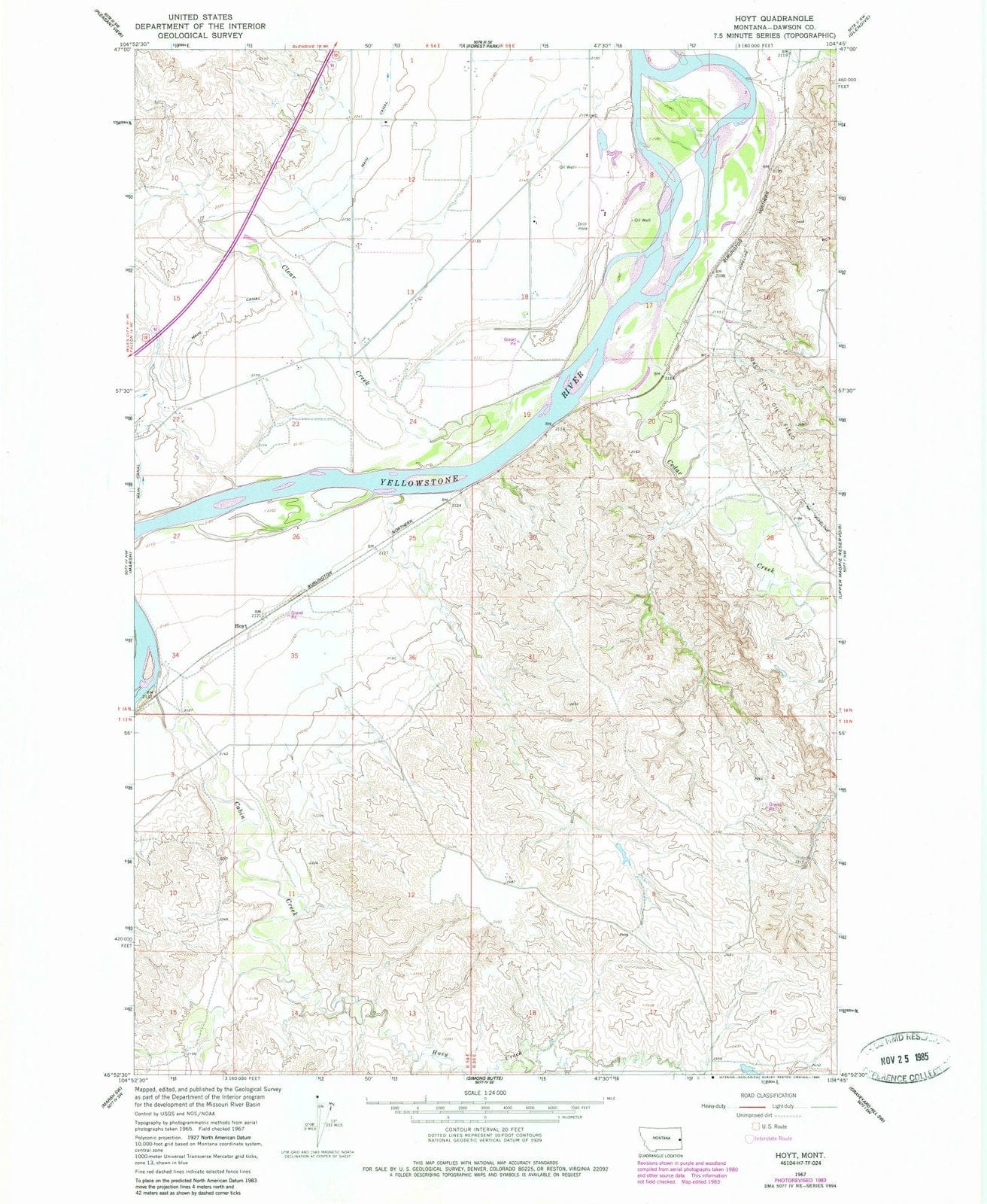 1967 Hoyt, MT - Montana - USGS Topographic Map