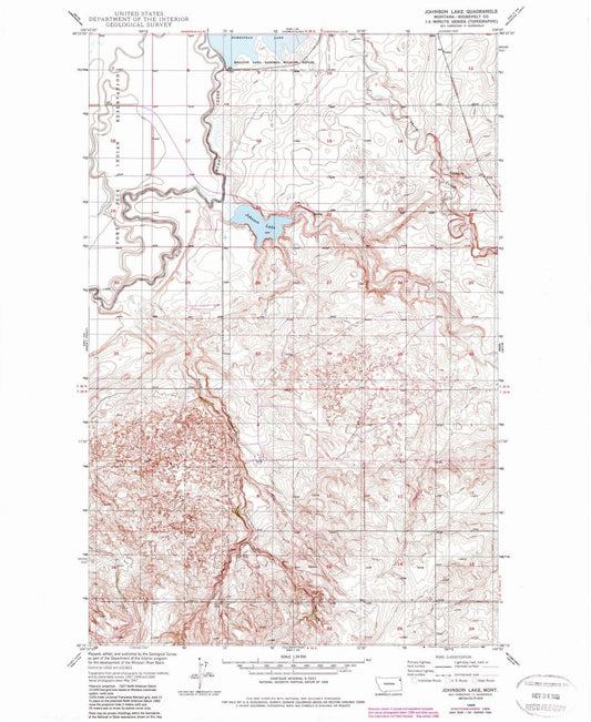 1949 Johnson Lake, MT - Montana - USGS Topographic Map