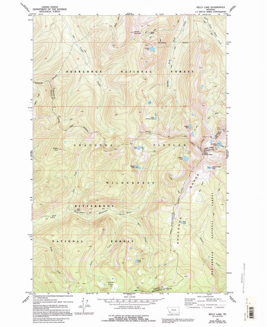 1977 Kelly Lake, MT - Montana - USGS Topographic Map
