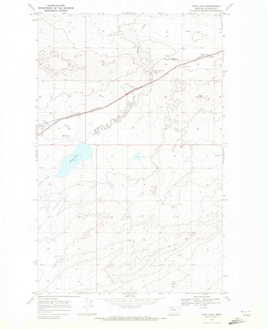 1968 Kipp Lake, MT - Montana - USGS Topographic Map