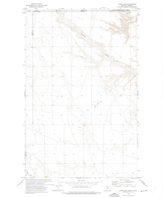 1972 Laird Lake, MT - Montana - USGS Topographic Map