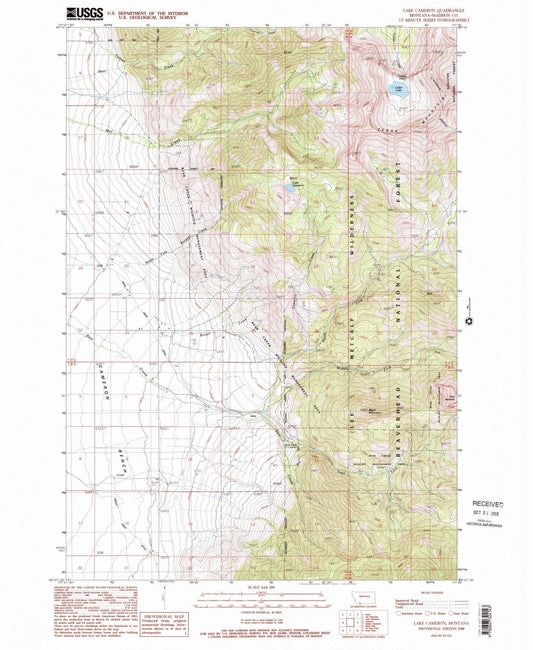 1988 Lake Cameron, MT - Montana - USGS Topographic Map