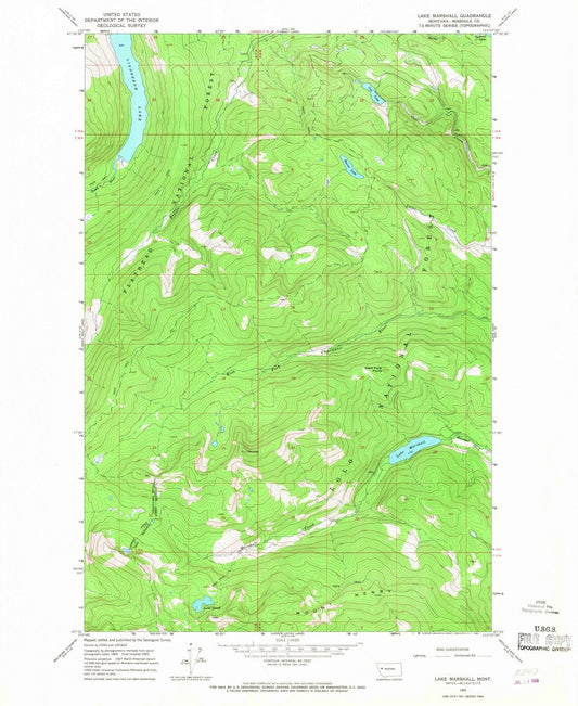 1965 Lake Marshall, MT - Montana - USGS Topographic Map