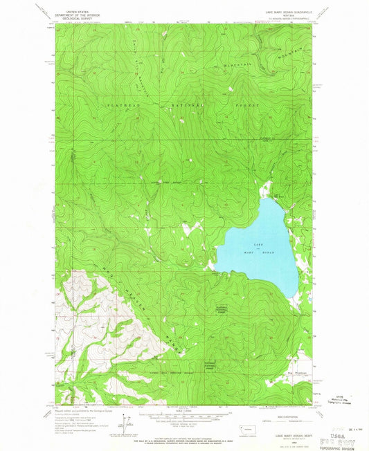 1964 Lake Mary Ronan, MT - Montana - USGS Topographic Map