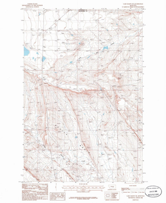1986 Lake Mason, MT - Montana - USGS Topographic Map