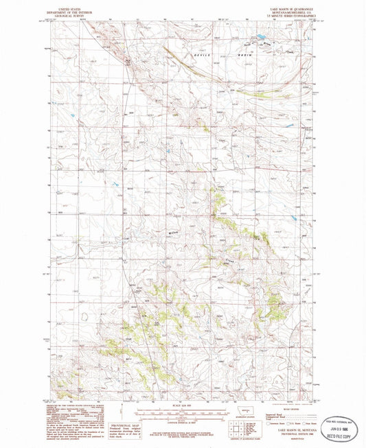 1986 Lake Mason, MT - Montana - USGS Topographic Map v3