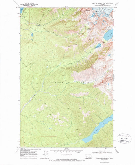 1968 Lake Mconald East, MT - Montana - USGS Topographic Map