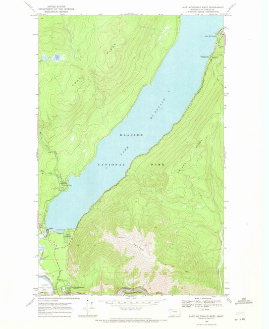 1968 Lake Mconald West, MT - Montana - USGS Topographic Map