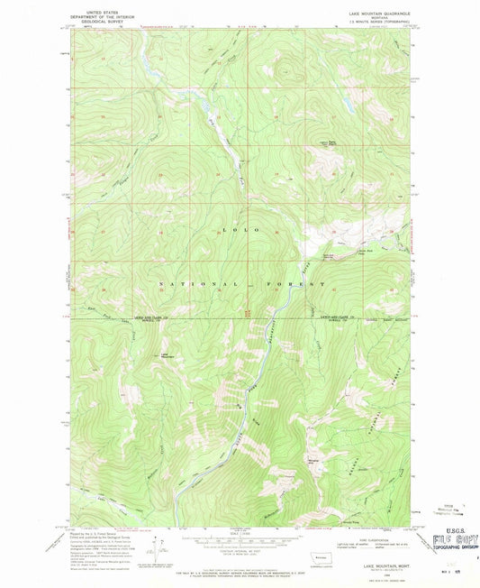 1968 Lake Mountain, MT - Montana - USGS Topographic Map