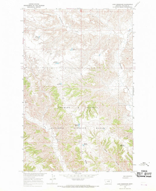 1965 Lake Reservoir, MT - Montana - USGS Topographic Map