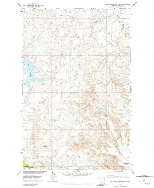 1971 Lakeventeen East, MT - Montana - USGS Topographic Map