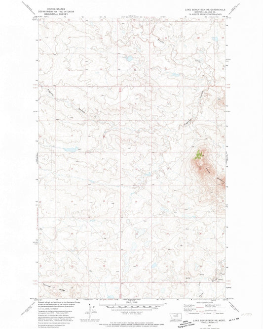 1971 Lakeventeen, MT - Montana - USGS Topographic Map