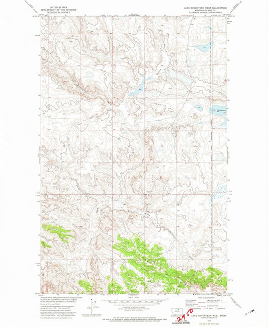 1971 Lakeventeen West, MT - Montana - USGS Topographic Map