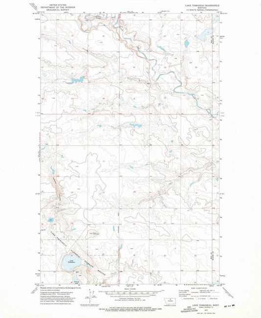 1972 Lake Thibadeau, MT - Montana - USGS Topographic Map v2