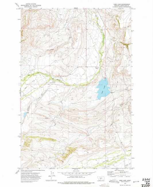 1972 Lebo Lake, MT - Montana - USGS Topographic Map