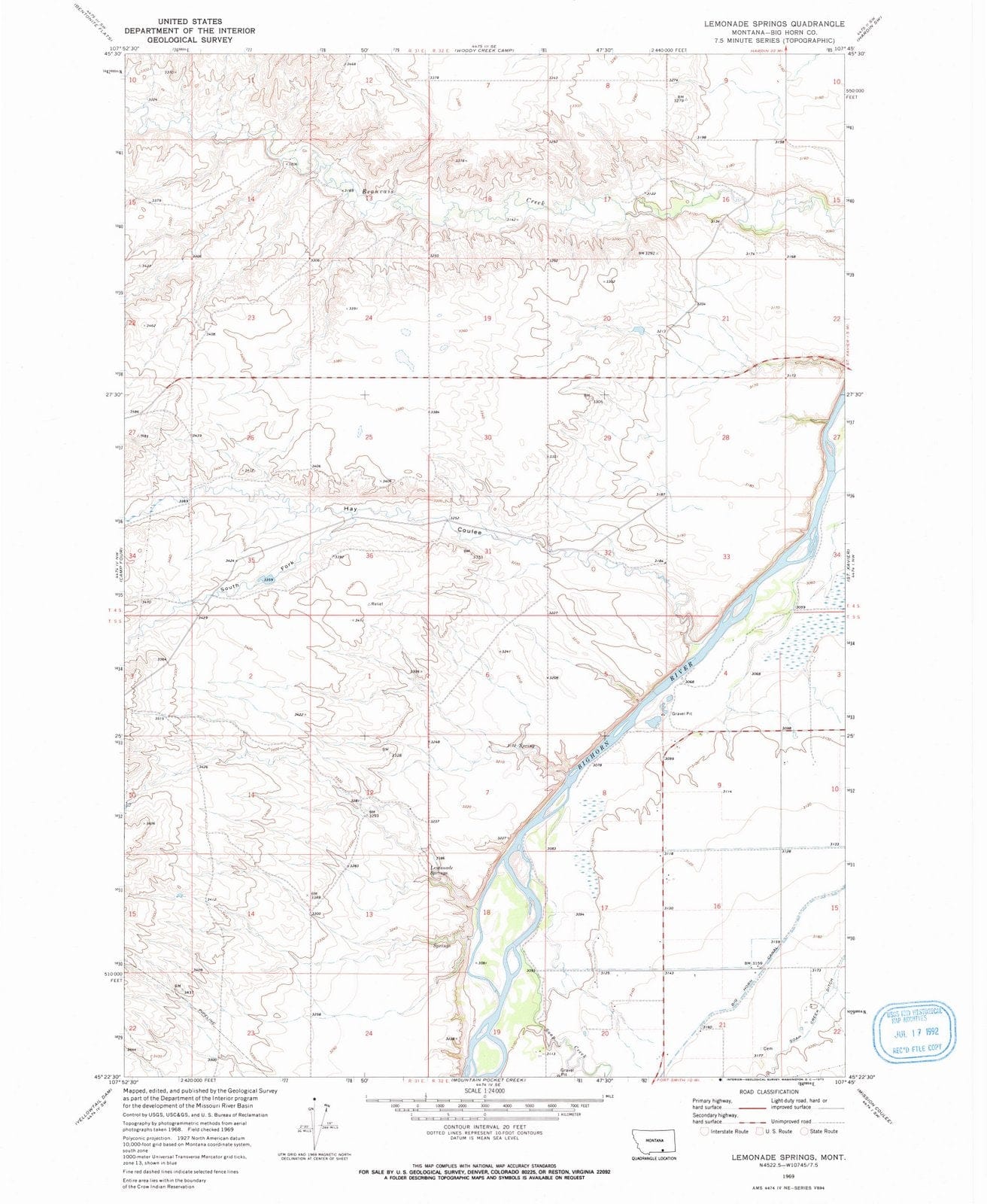 1969 Lemonade Springs, MT - Montana - USGS Topographic Map