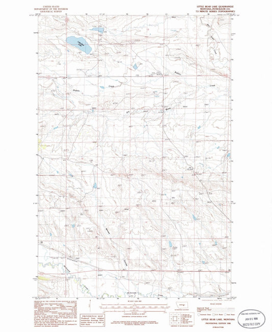 1986 Little Bear Lake, MT - Montana - USGS Topographic Map